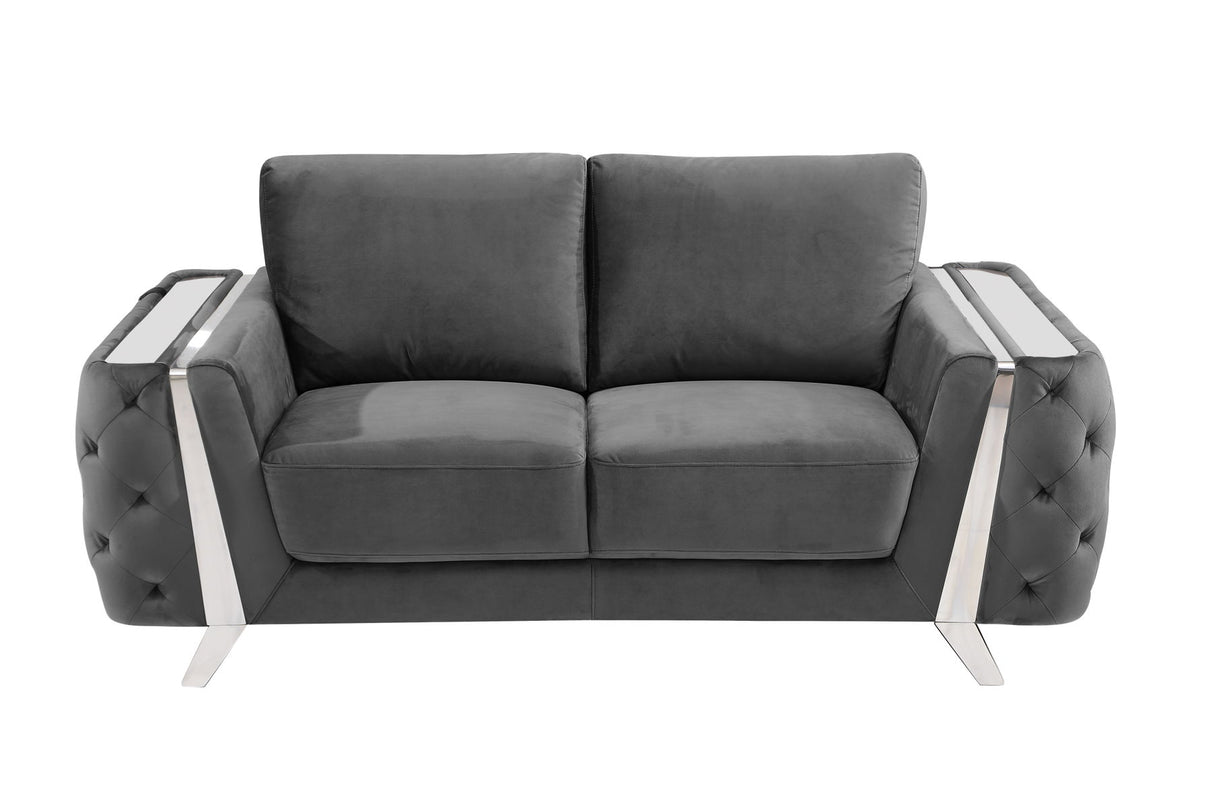 1051 - Contemporary Velvet Loveseat