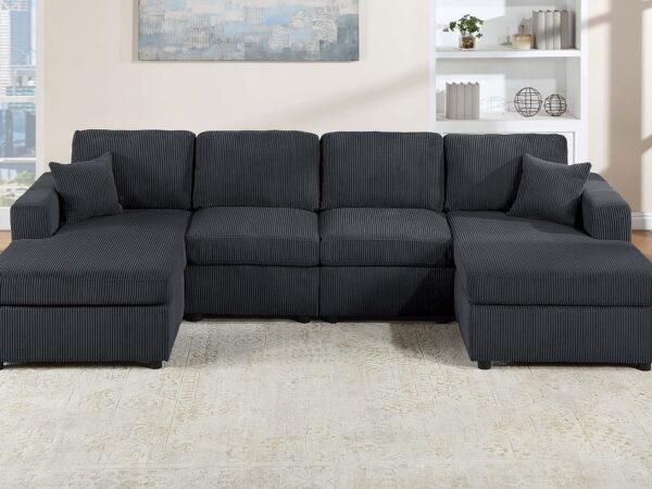 3pc sectional with accent pillows