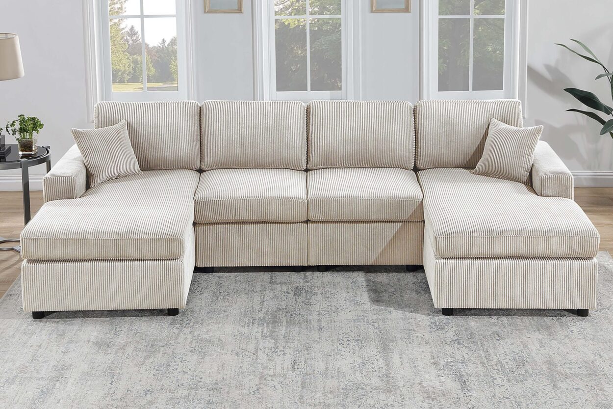 3 pc Sectional with Accent Pillows