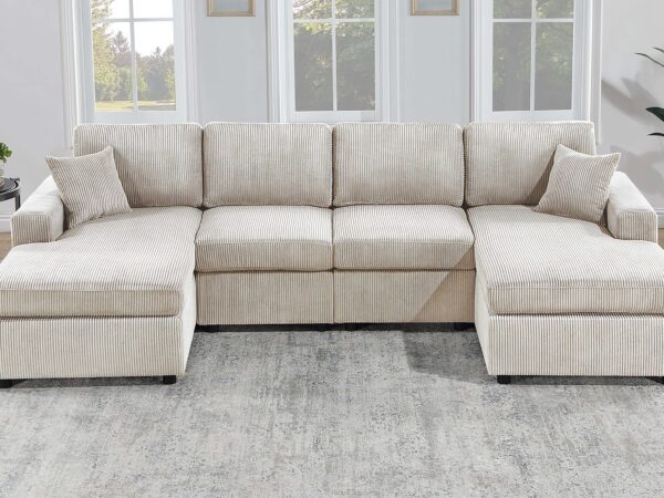 3 pc sectional with accent pillows
