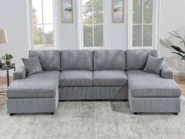 3 pc sectional with accent pillows