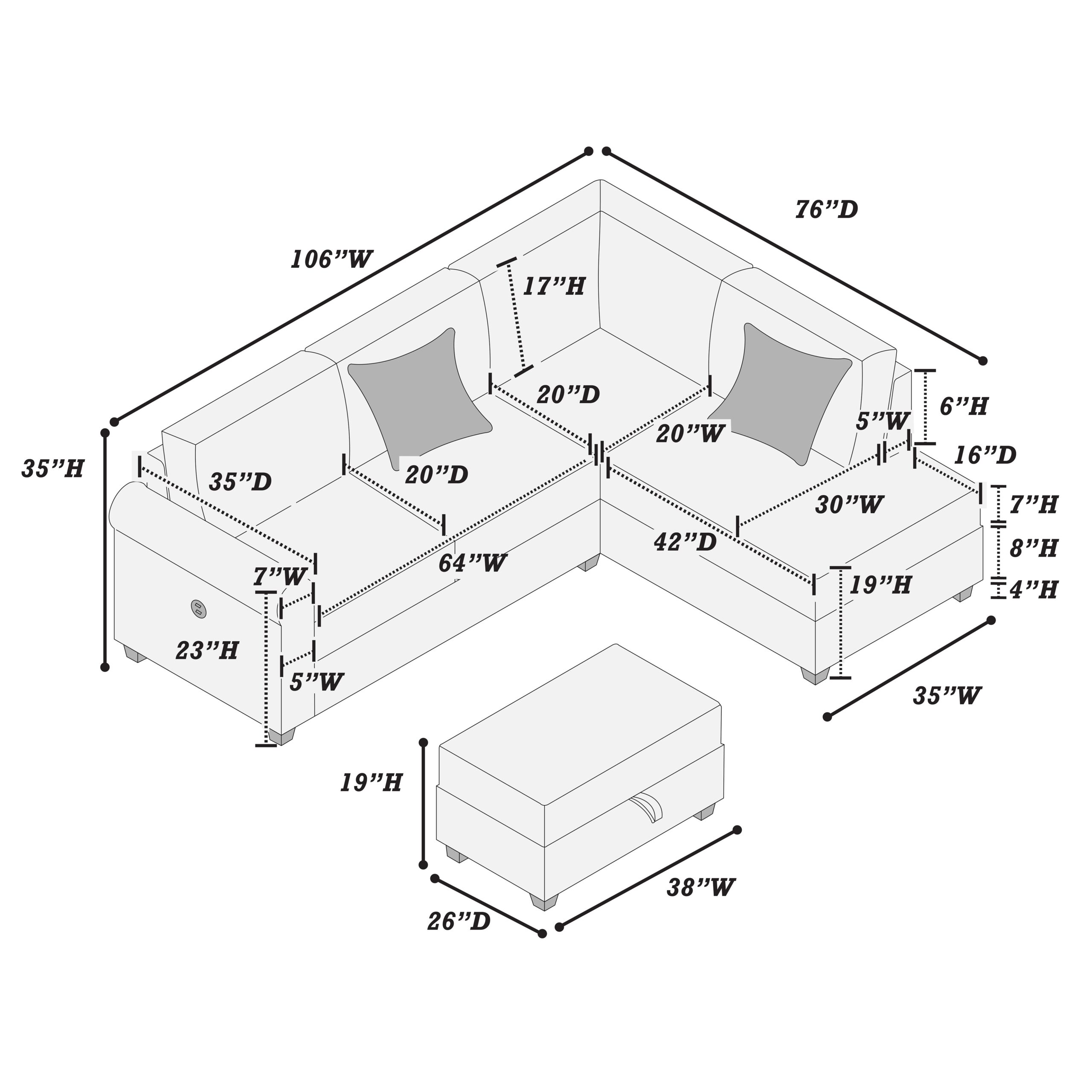 3 pc sectional with storage ottoman 3 pc sectional with storage ottoman