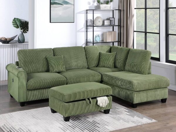 3pc sectional with storage ottoman