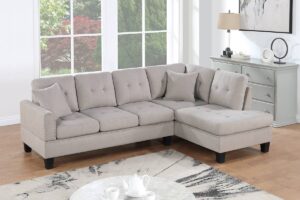 2 pc Sectional with accent pillows