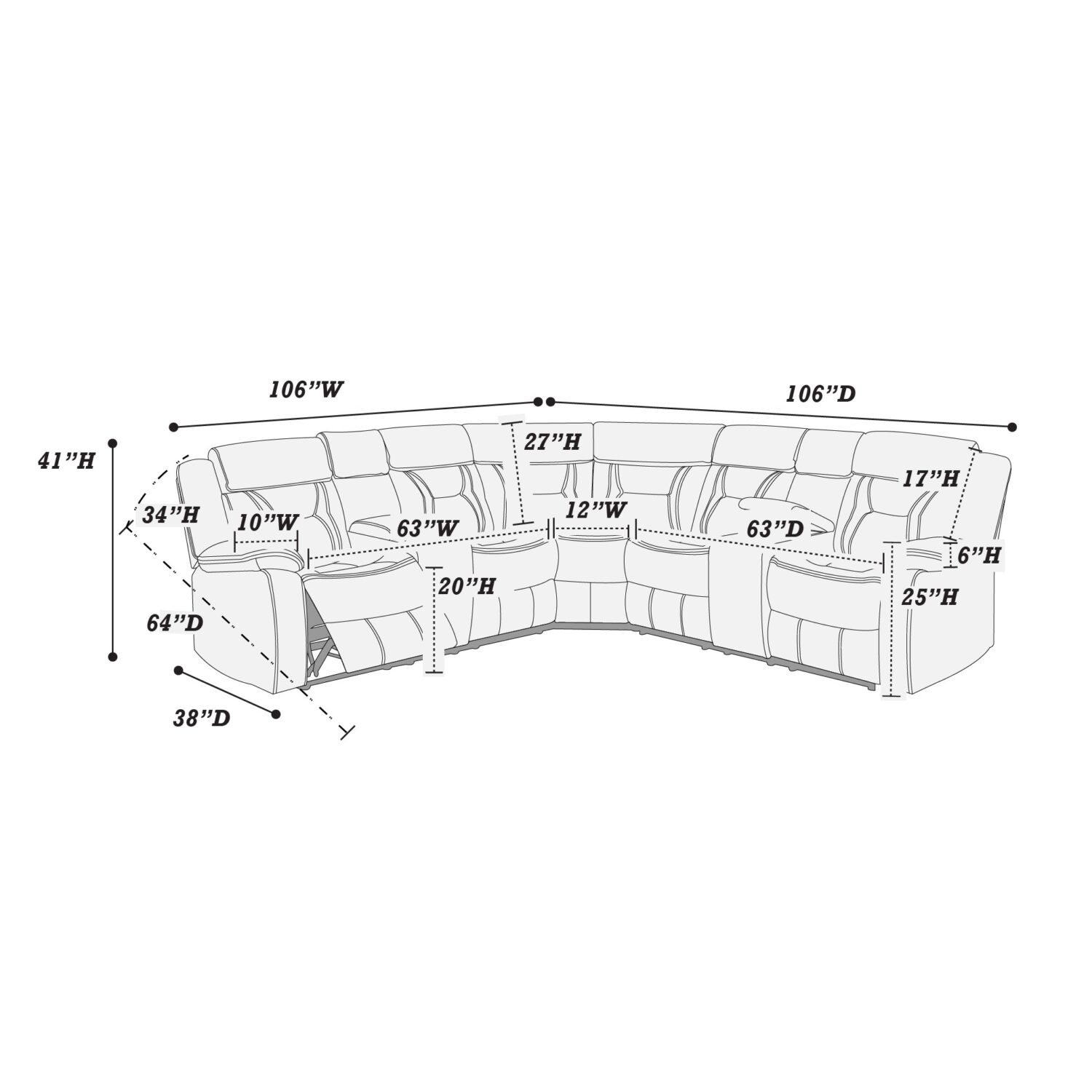 manual reclining sectional manual reclining sectional