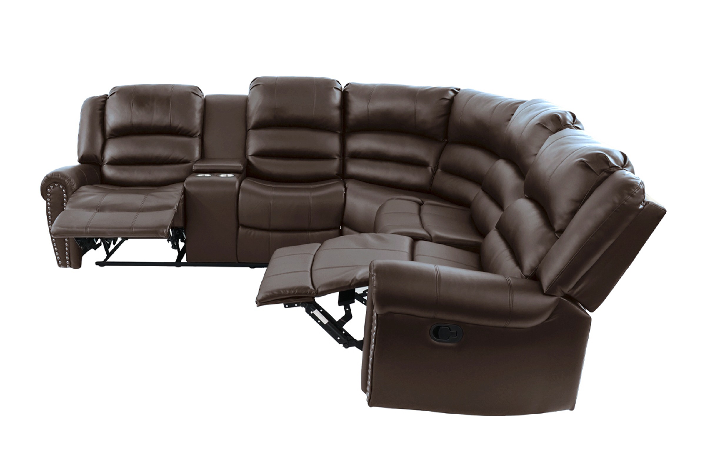 manual reclining sectional brown manual reclining sectional brown