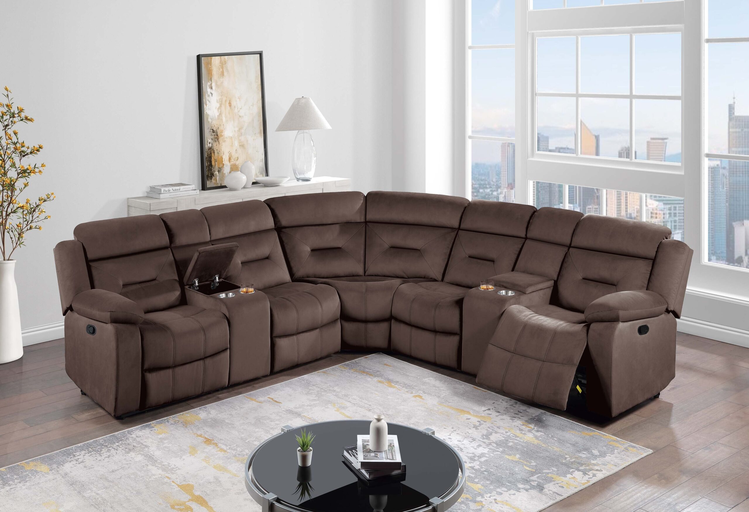 manual reclining sectional chocolate velvet manual reclining sectional chocolate velvet