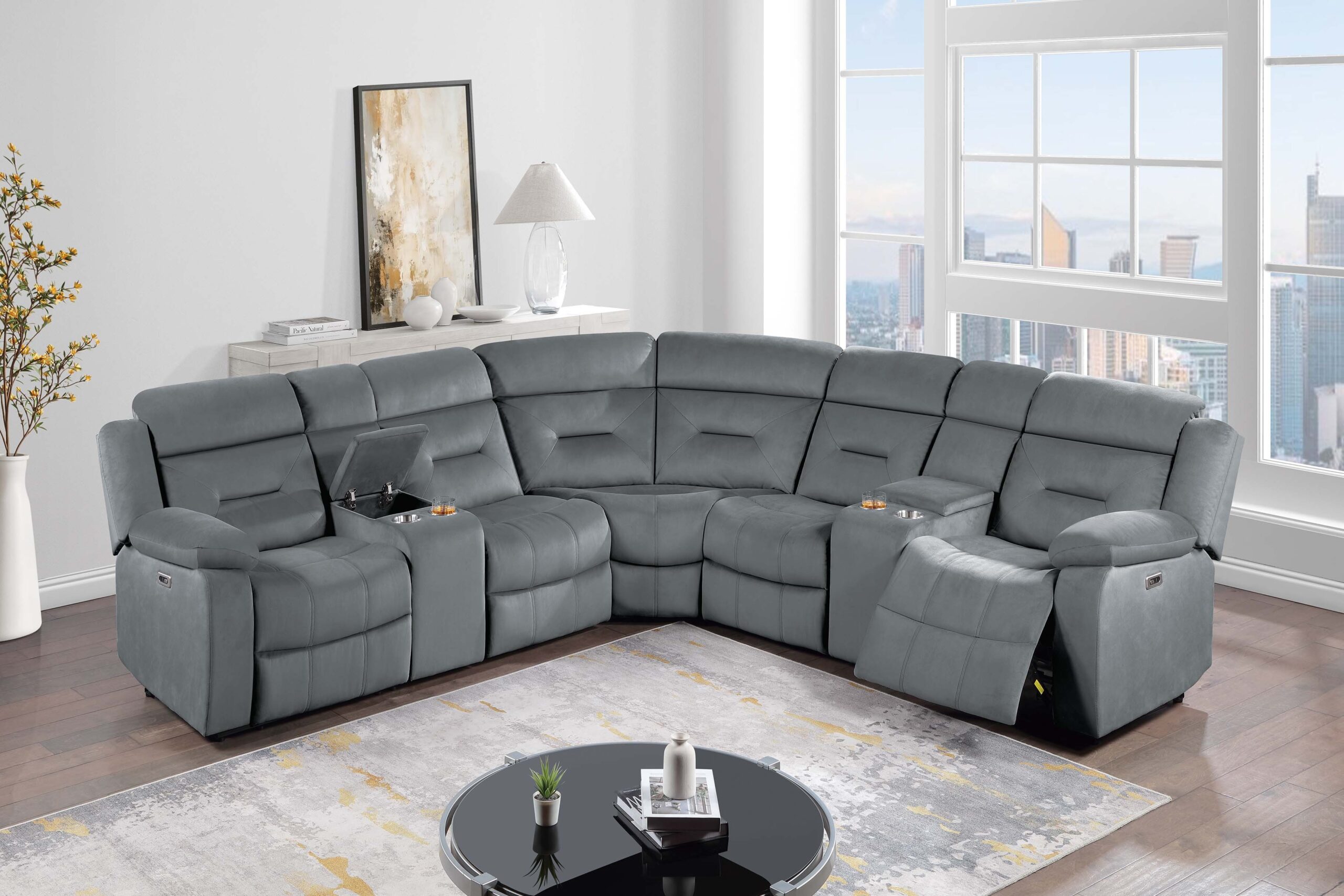 power reclining sectional velvet dark gray power reclining sectional velvet dark gray