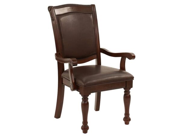 traditional walnut formal dining arm chair