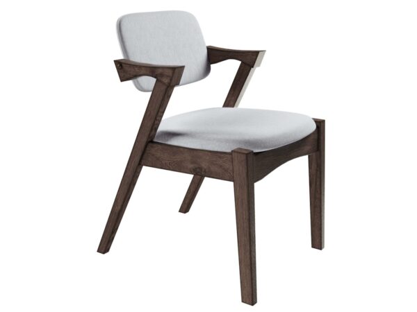 classic white dining chair with gray upholstery