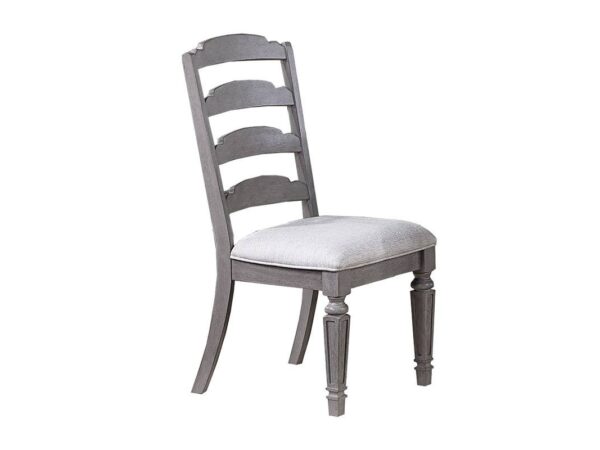 classic ladder back upholstered ash gray dining chairs