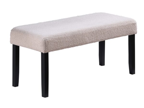 modern Black wood dining bench with full upholstery