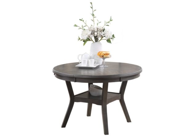 Round Shelf Gray Dining Table