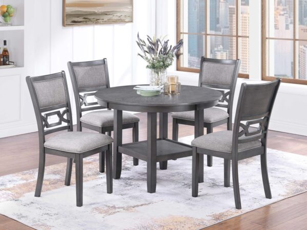 5 piece dining set in grey shelf design