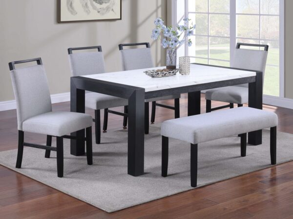 dining table charcoal and faux marble top