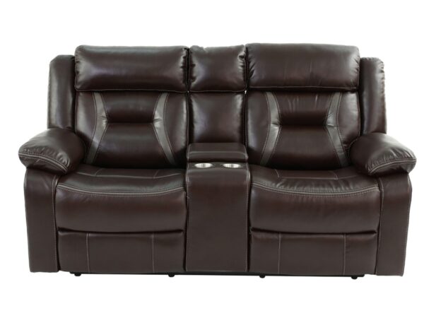 retro style motion recliner loveseat in brown
