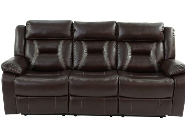 retro style motion recliner sofa in brown