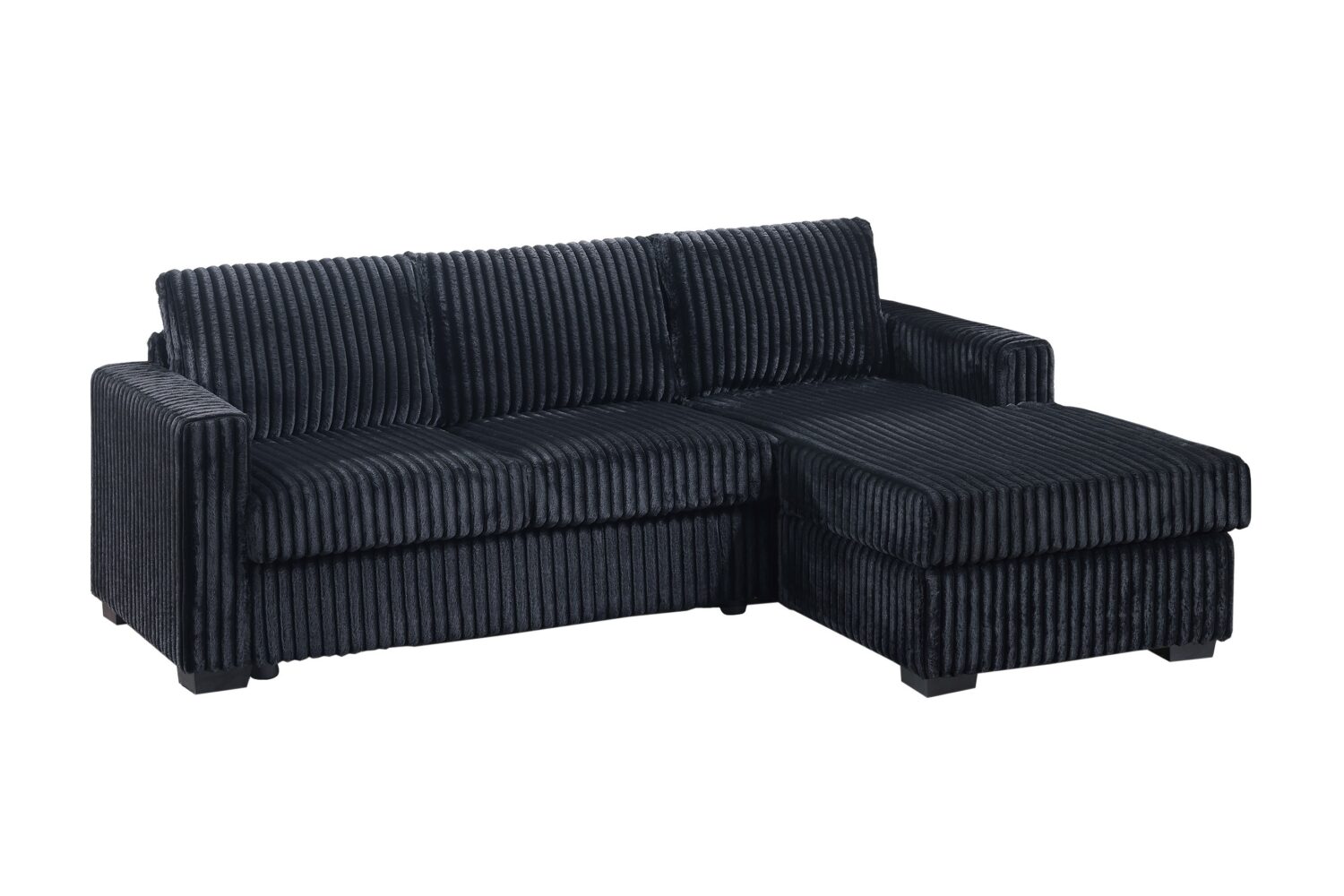 2 piece sectional sofa chaise in black fur like corduroy 2 piece sectional sofa chaise in black fur like corduroy