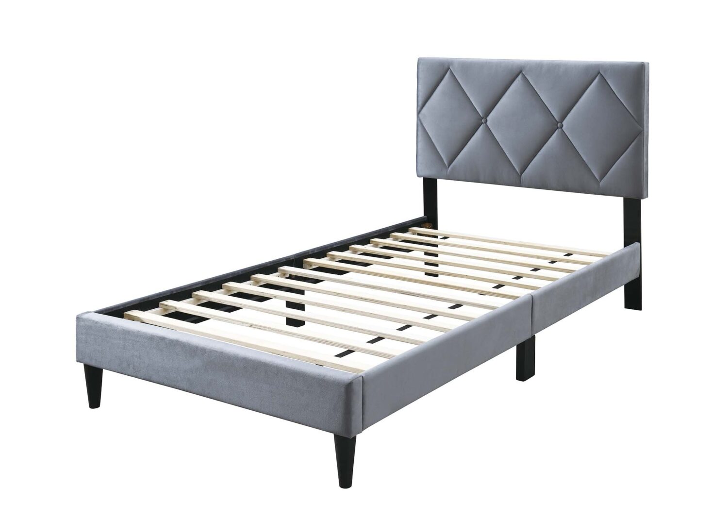 velvet gray modern twin or full bed frame velvet gray modern twin or full bed frame