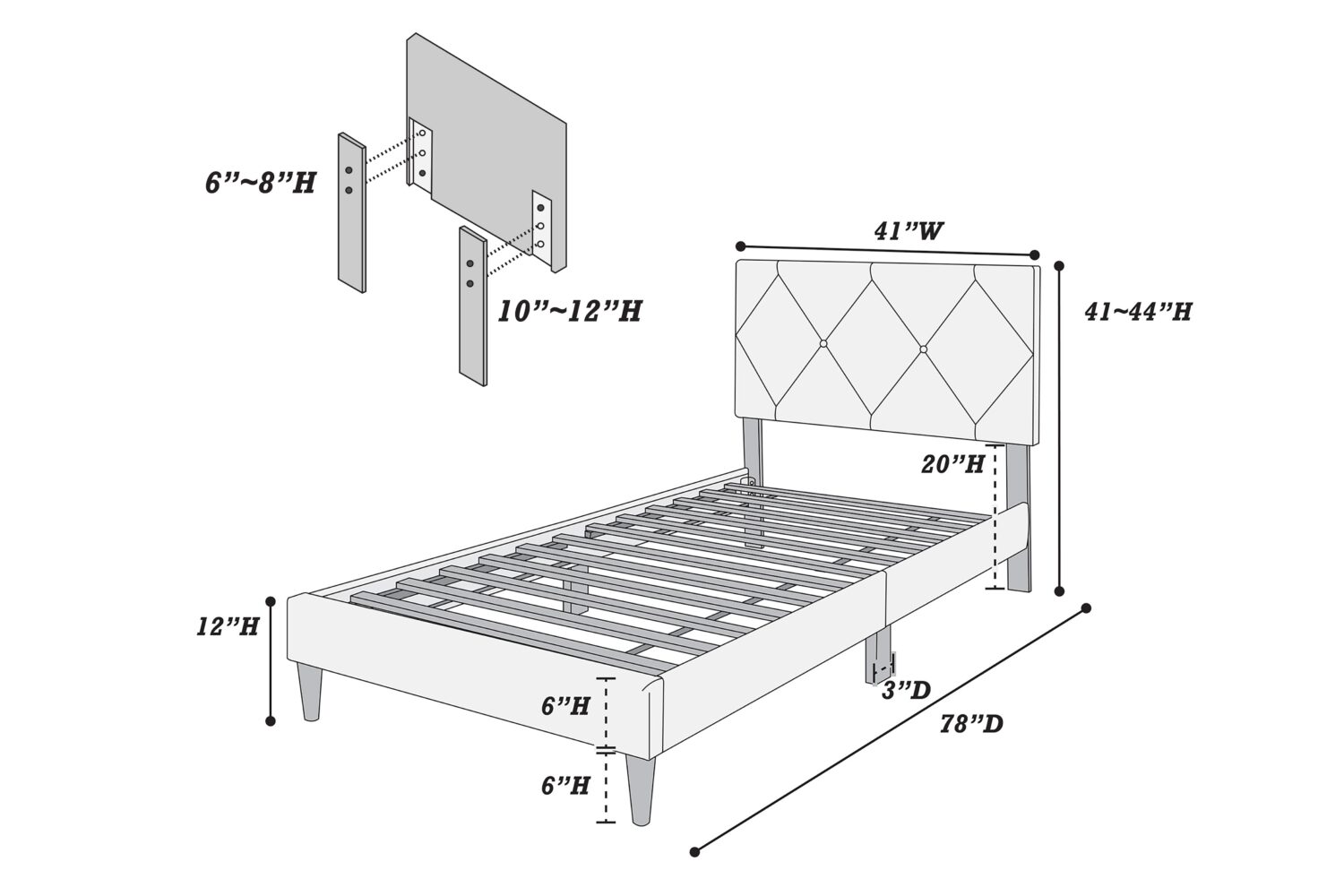 velvet gray modern twin or full bed frame velvet gray modern twin or full bed frame