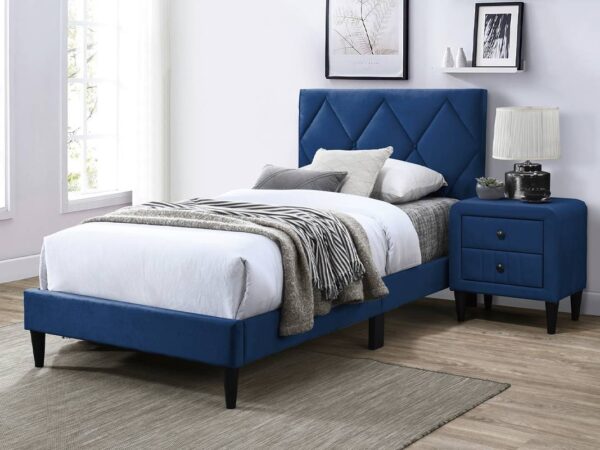 velvet navy or l pink modern twin or full bed frame