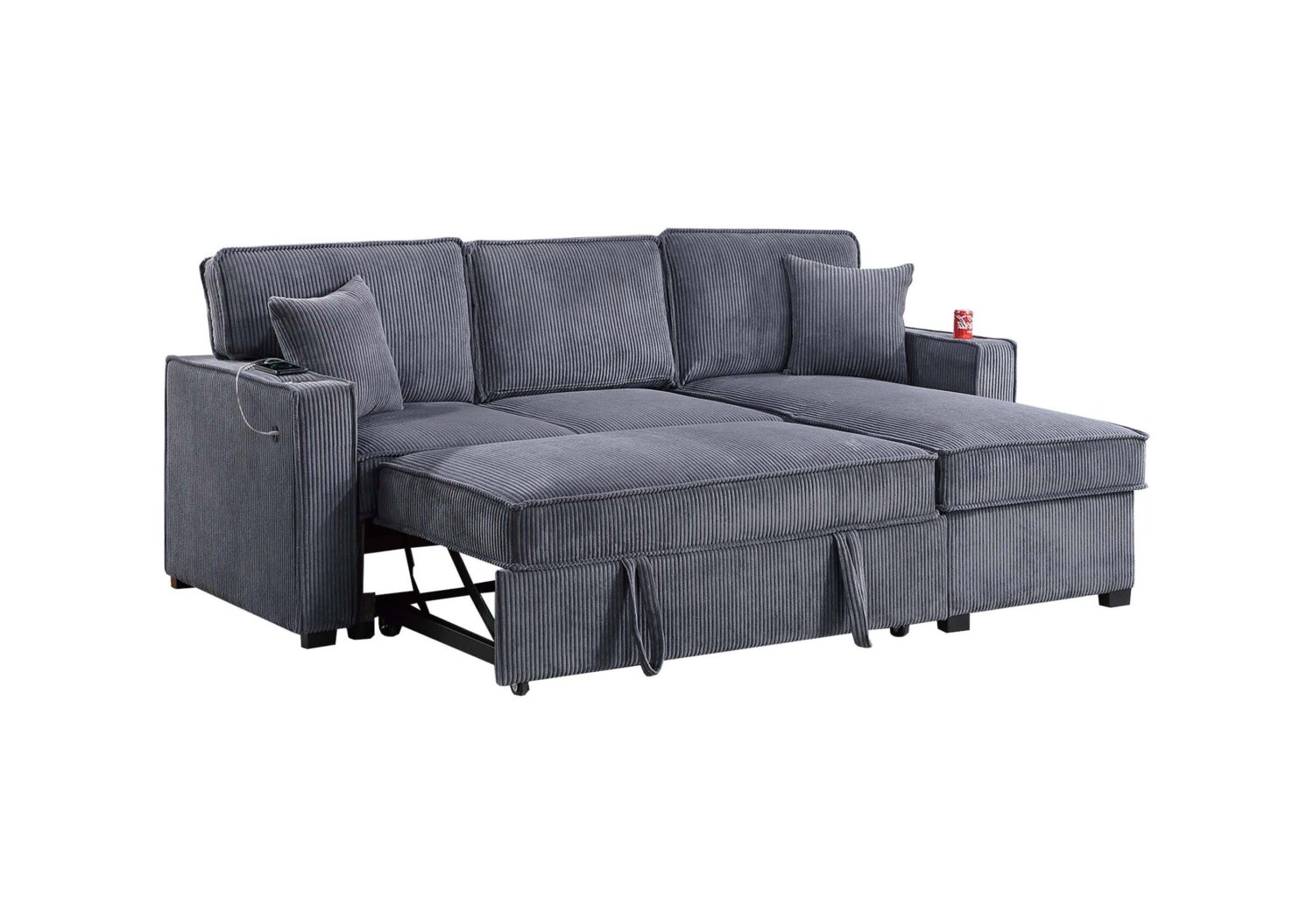 convertible sectional reversible storage chaise w/ cup holder & usb & usb c port convertible sectional reversible storage chaise w/ cup holder & usb & usb c port