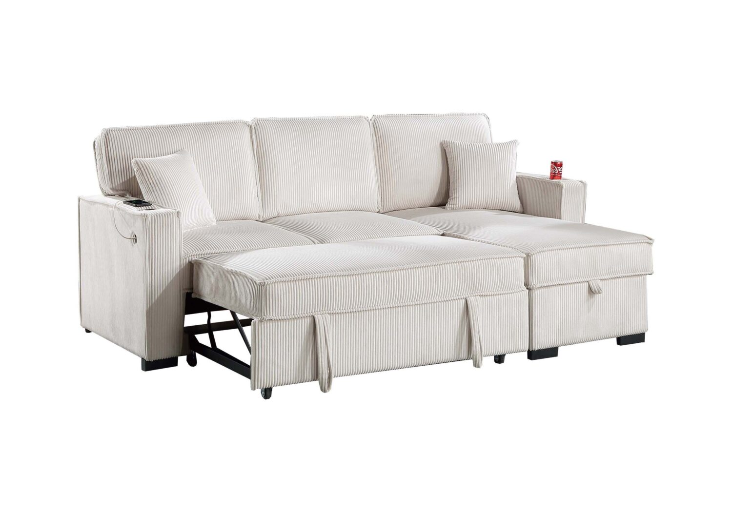 convertible sectional reversible storage chaise w/ cup holder & usb & usb c port convertible sectional reversible storage chaise w/ cup holder & usb & usb c port