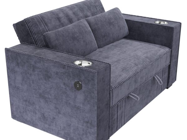 3 fabrics/ sofa sleeper w/ cup holders & usb port