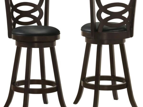 calecita wood swivel bar chair cappuccino (set of 2)