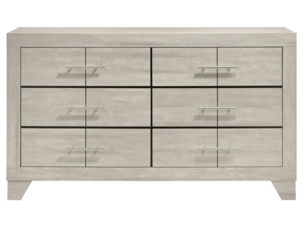 trenton 6 drawer bedroom dresser rustic cream