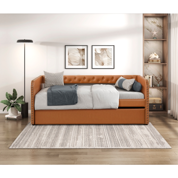 wilcox brown daybed & trundle wilcox brown daybed & trundle