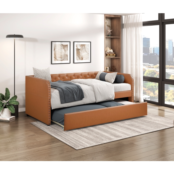 wilcox brown daybed & trundle wilcox brown daybed & trundle