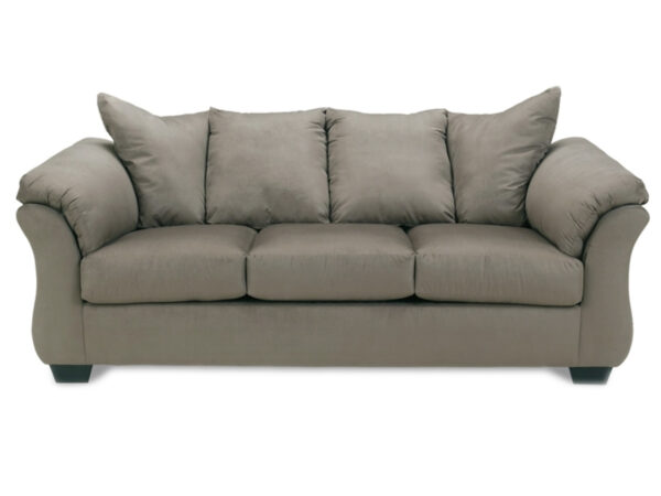 darcy gray durable and soft poly fiber sofa