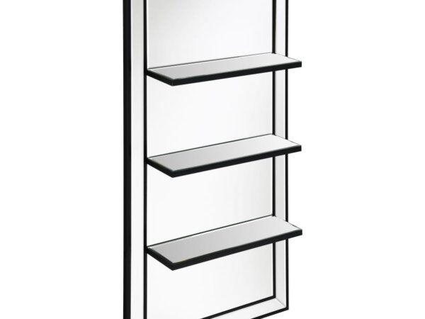 oriel 24 x 47 inch rectangular 3 shelf wall mirror silver