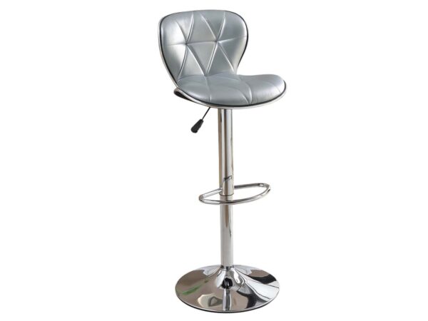 adjustable height chrome and silver barstool