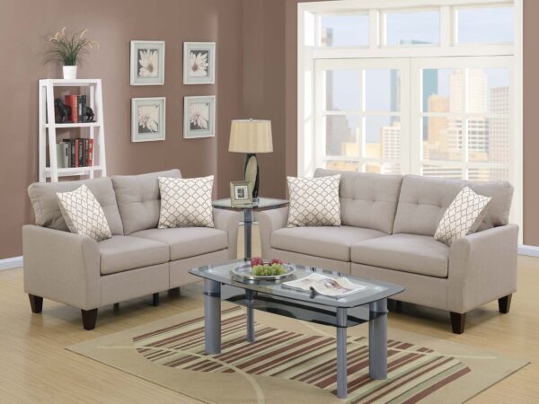 2 piece sofa set sofa & loveseat beige