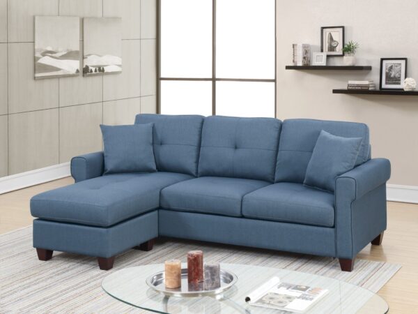 2 pcs reversible sectional sofa in blue