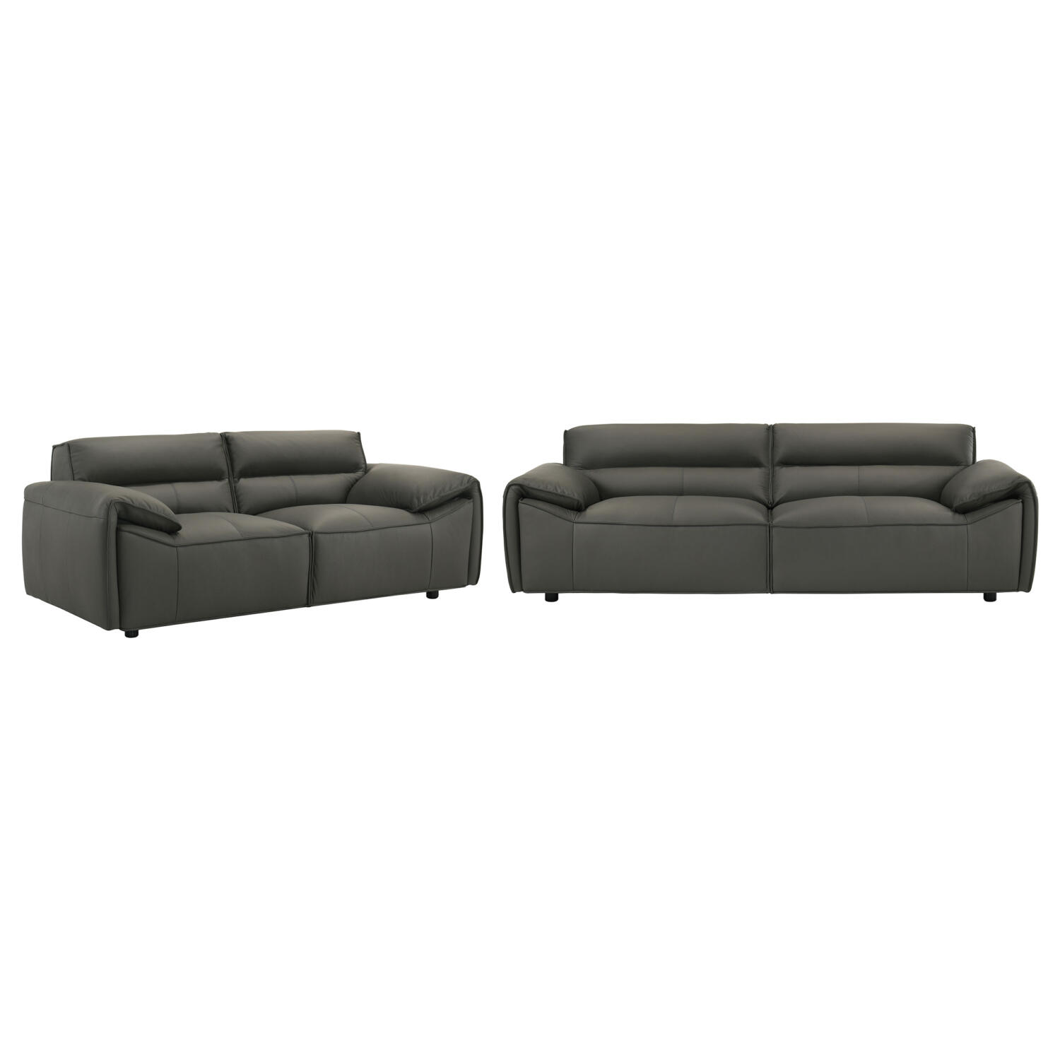 buxton 2 piece leather upholstered sofa set graphite buxton 2 piece leather upholstered sofa set graphite